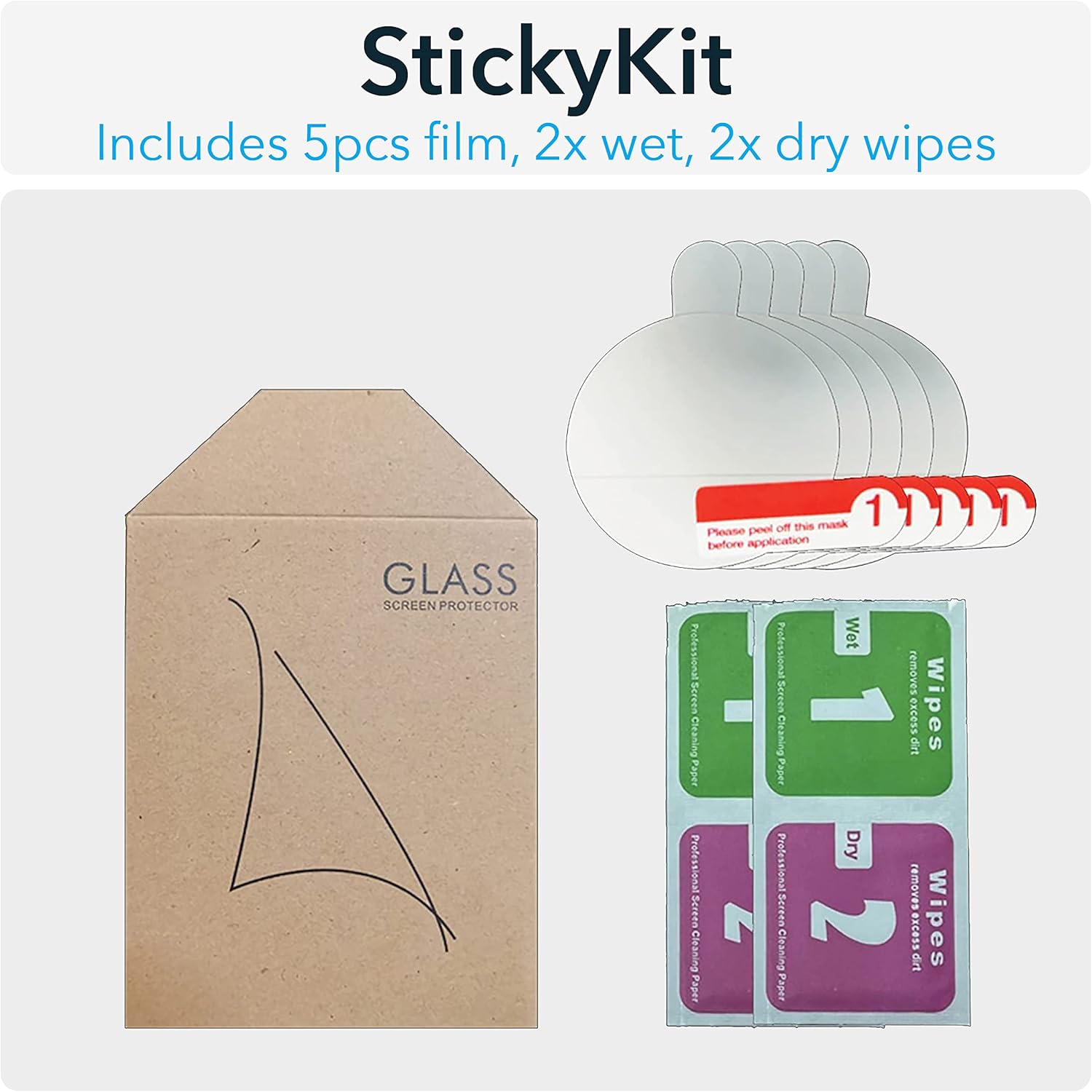 Vietus Film for Apple AirTag Protective Screen with CleanKit, Wet and Dry Wipes, 5-Pack : Electronics