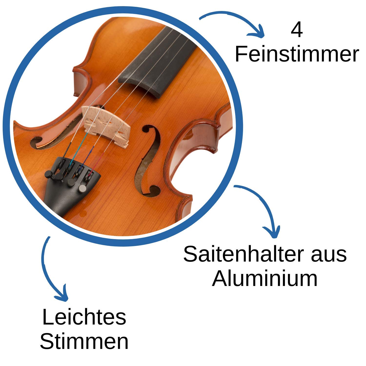 Violin Set 4/4 (incluye funda negra, arco y rosa)