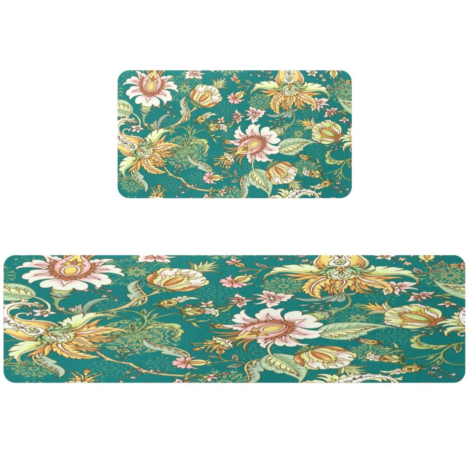 Tapis de cuisine vintage absorbant et antidérapant lot de 2 lavable