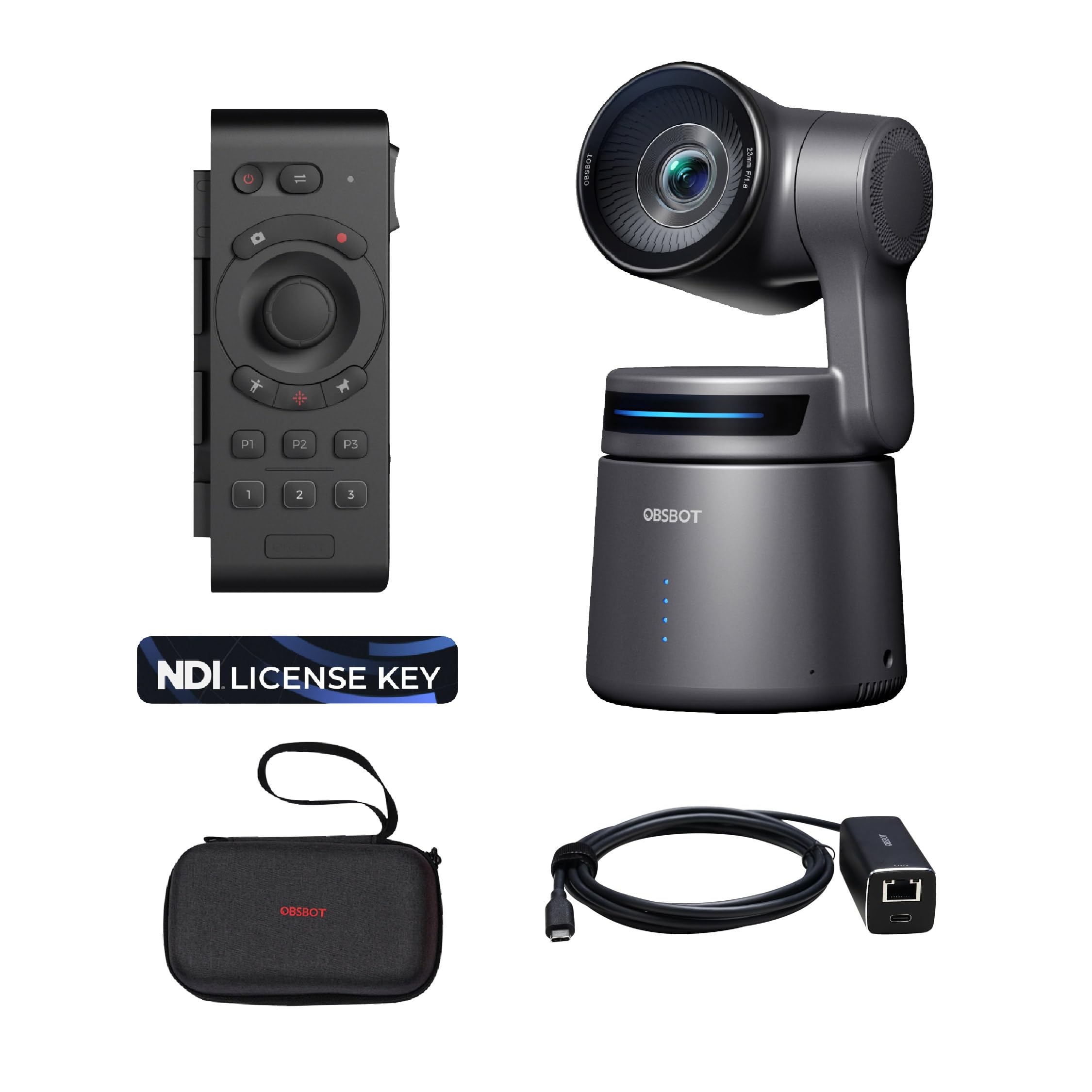 OBSBOT Tail Air & Smart Remote Combo, PTZ Camera with AI Tracking