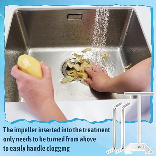 Miniatura 5 de Lanties Llave de eliminación de basura de 3 piezas para fregadero de herramientas, llave de desatasco, llave de eliminación de basura para desagüe