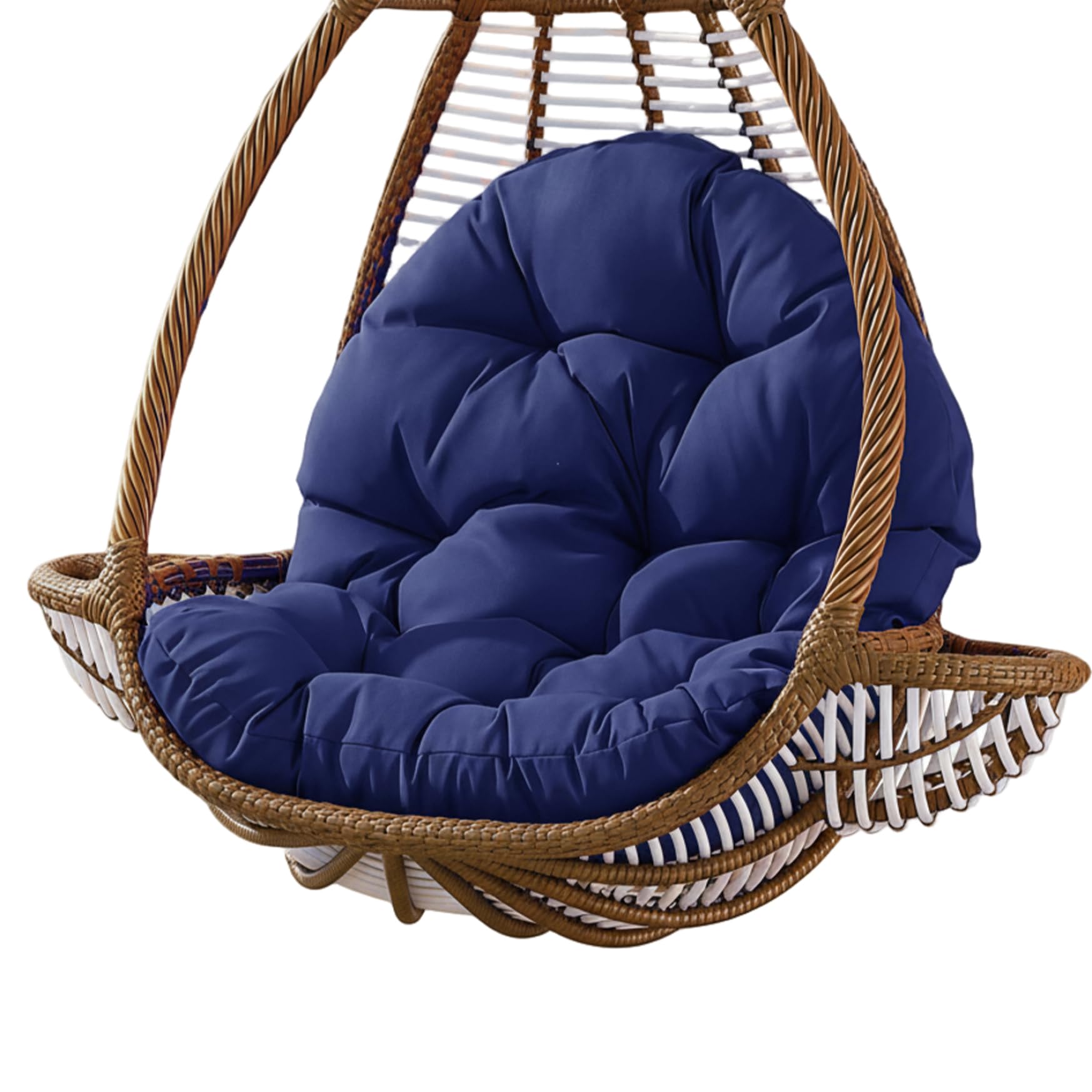Monetais Egg Chair Cushion, Water-Resistant Thick Padded Swing Chair Cushion for Outdoor Hanging Chairs, 47.2x31.5 Inch, Navy Egg