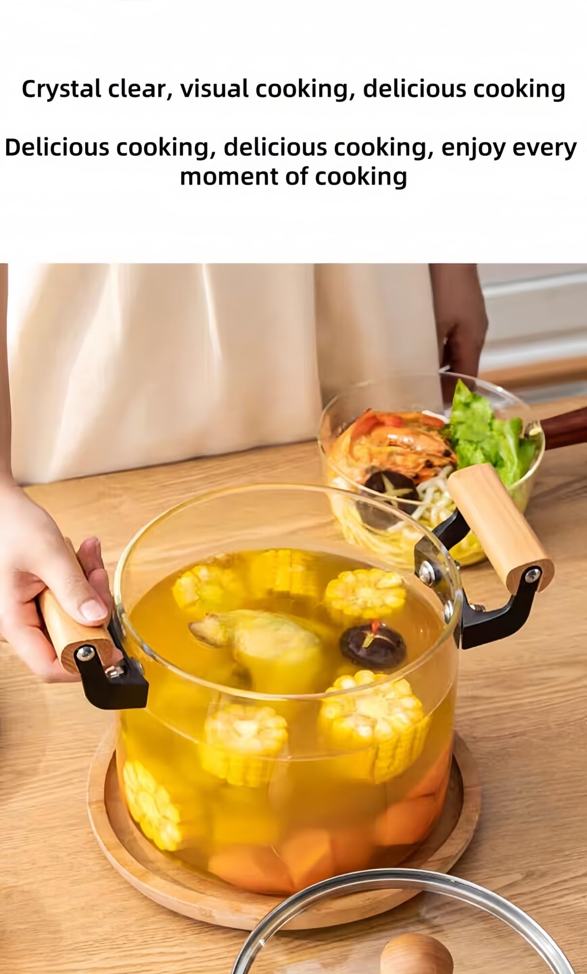 Großer Kochtopf mit Deckel, hitzebeständig, leicht, leicht zu reinigen, gute Wärmeerhaltung, ideal für Nudeln, Nudelsuppe, Milch und mehr, 2,5 l Fassungsvermögen