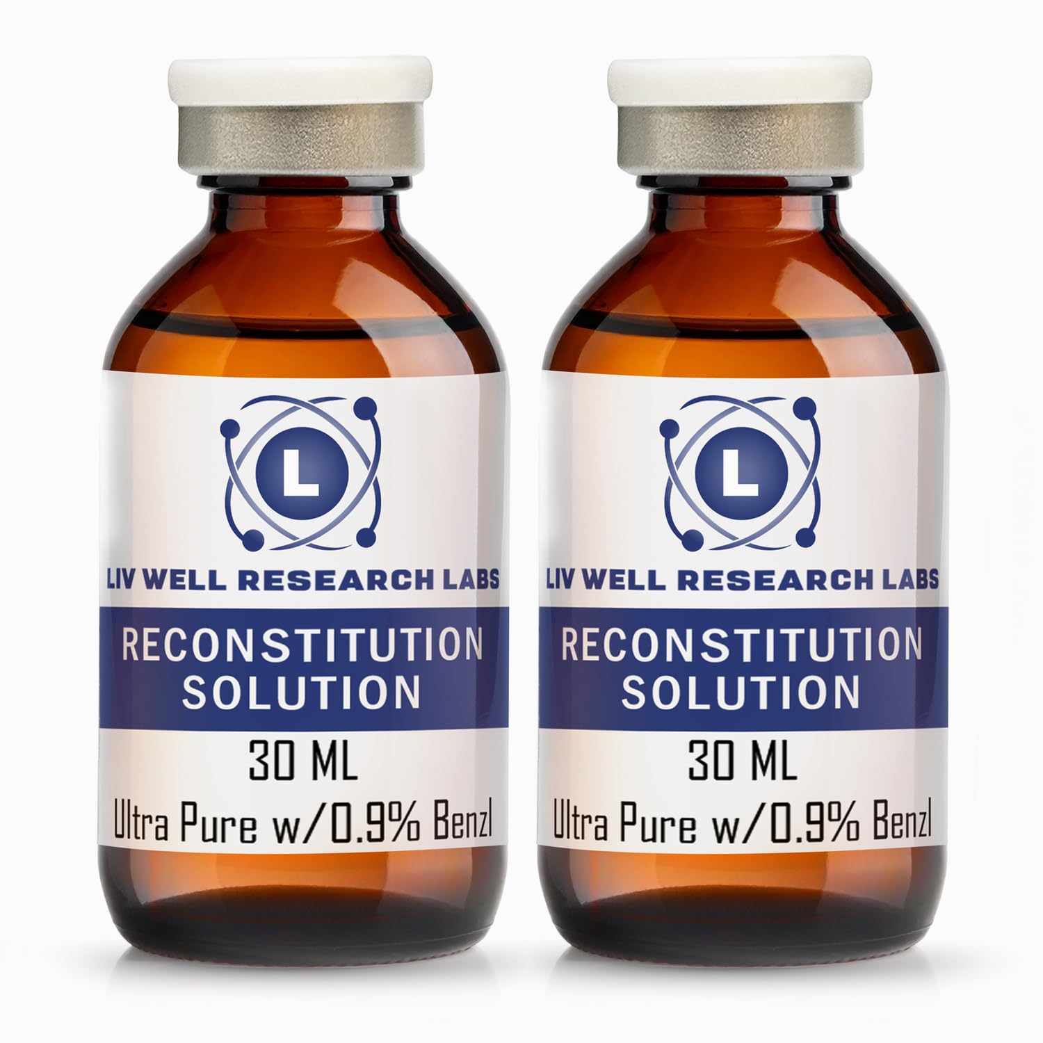 Reconstitution Solution 2-Pack - 30ml - Ultra Clean Solution in Premium Glass Vials | Made in USA