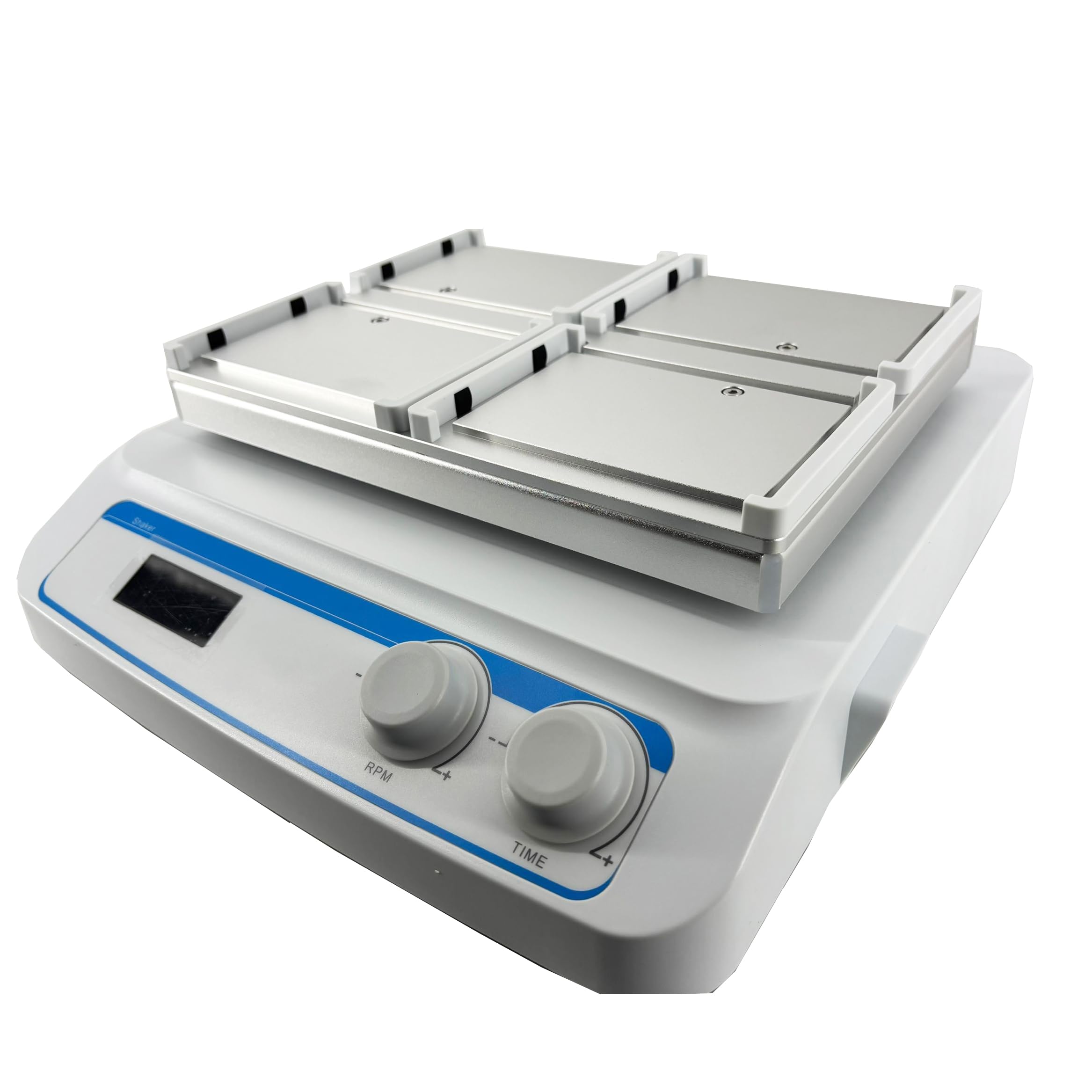 CNYST Microplate Shaker Digital Oscillator with Sample Capacity 4 Microplates Speed Range 100~1600rpm Amplitude 3mm LCD Speed and Timing Display