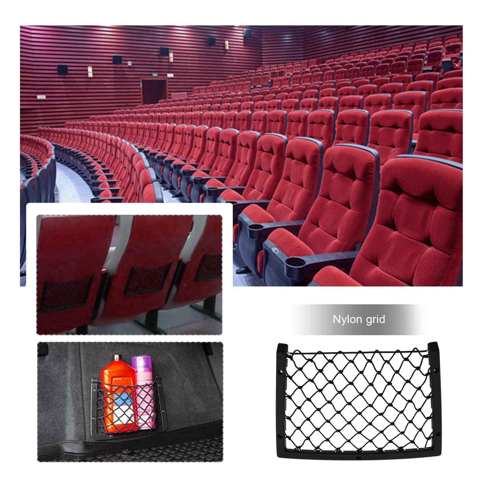 Filets De Rangement UTXN Pour Camping-Car - Lot De 2 Filets 30x25 Cm Noir - Organisation Fourgon