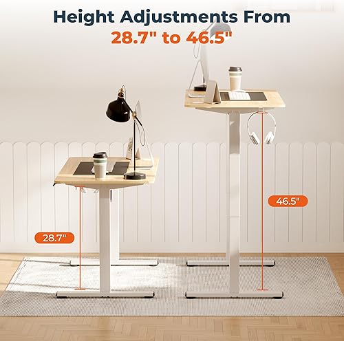 Miniatura 4 de FitStand Escritorio de pie ajustable con tabla de escritorio de pieza entera, escritorio eléctrico de pie de 44 x 24 pulgadas, escritorio de oficina