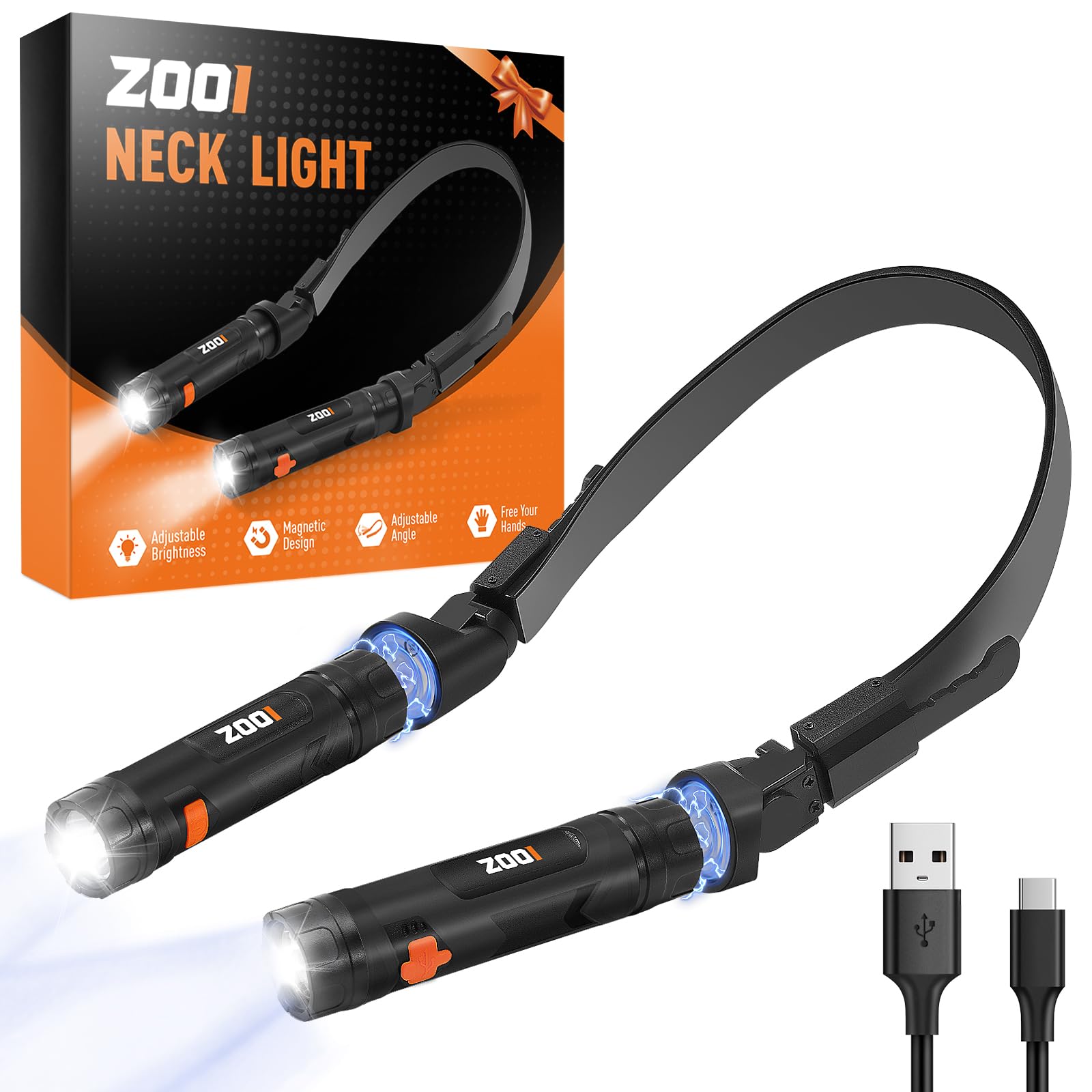 ZOOI Geschenke für Männer, Vatertagsgeschenk für Papa, Abnehmbare Magnetische Leselampe Halslampe, Geburtstagsgeschenk Gadgets für Männer Geschenke, Papa Geschenk Vatertag Nackenlampe Camping Gadgets