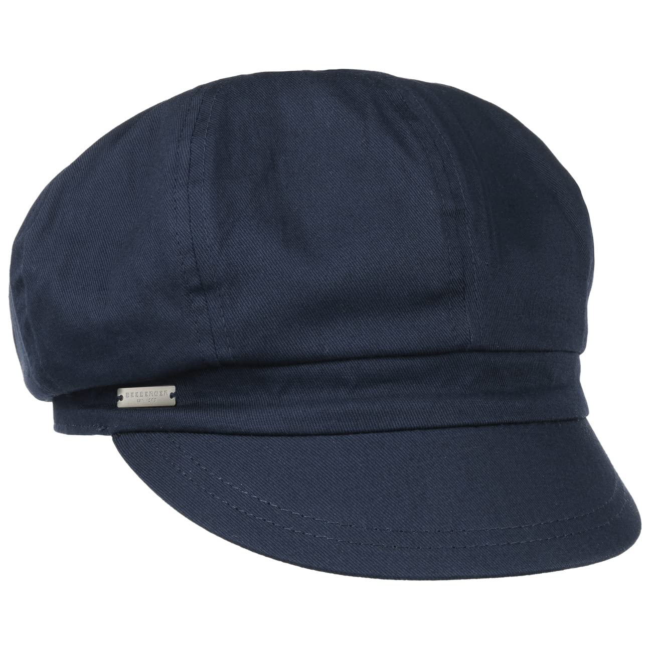 Seeberger Azalee Newsboy Cap Women - Cotton Summer with Peak, Lining Spring-Summer - One Size Navy