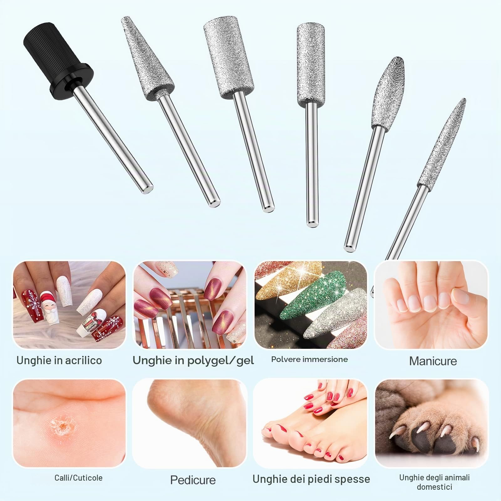 Fresa per Unghie Professionale, Lima per Unghie Elettrica 20000RPM, Efile Buffer Strumento per levigare unghie acriliche con set di punte per unghie e nastri abrasivi (grigio)