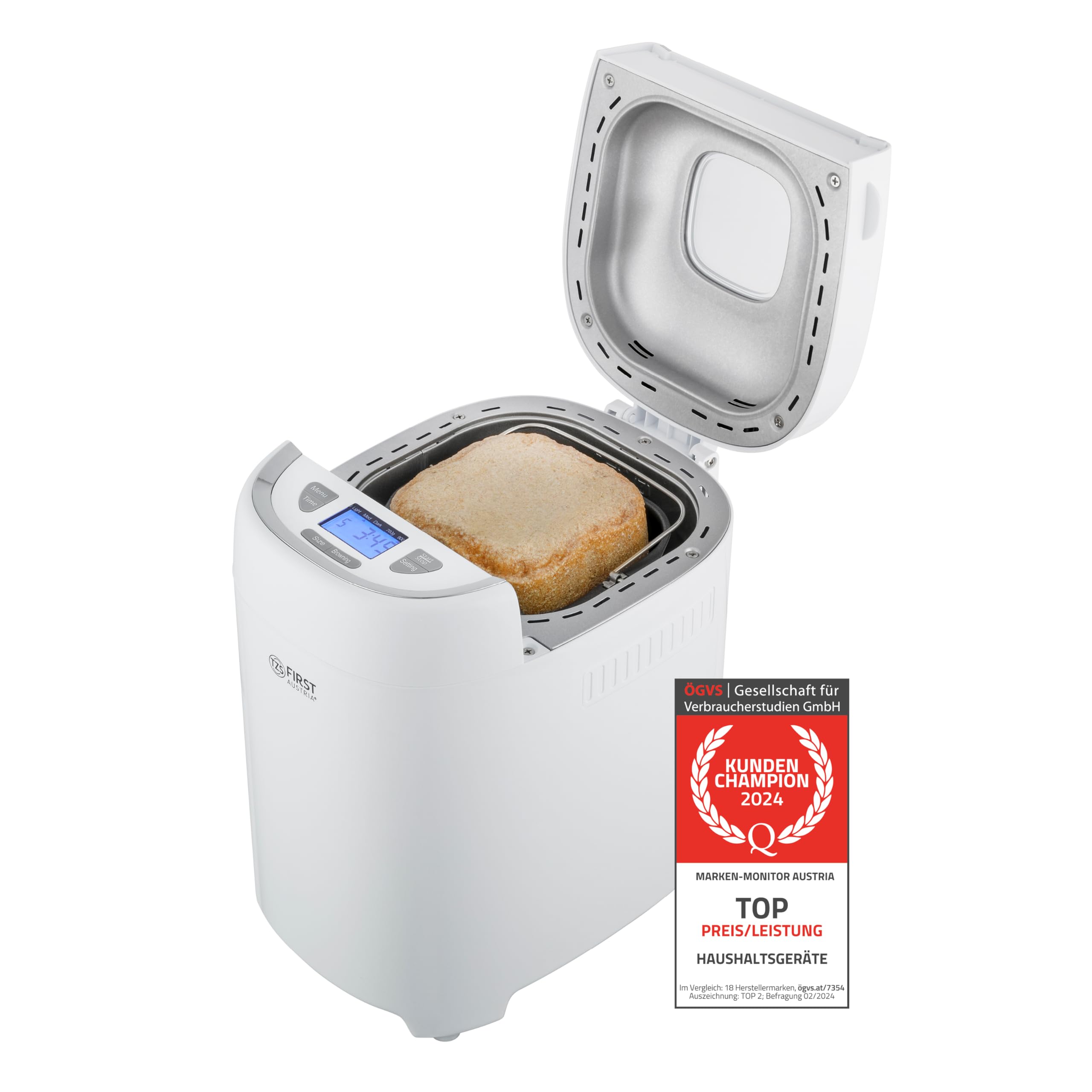 TZS First Austria Brotbackautomat – 13 Programme, 700/900g, Mit Timer & Warmhaltefunktion