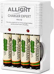 Carregador de Pilhas Recarregáveis AA AAA e Bateria 9V Ni-MH Bivolt 4700mAh, com LED Indicador, Compatível com Controles, Brinquedos, Lanternas e Eletrônicos – Não Acompanha Pilhas