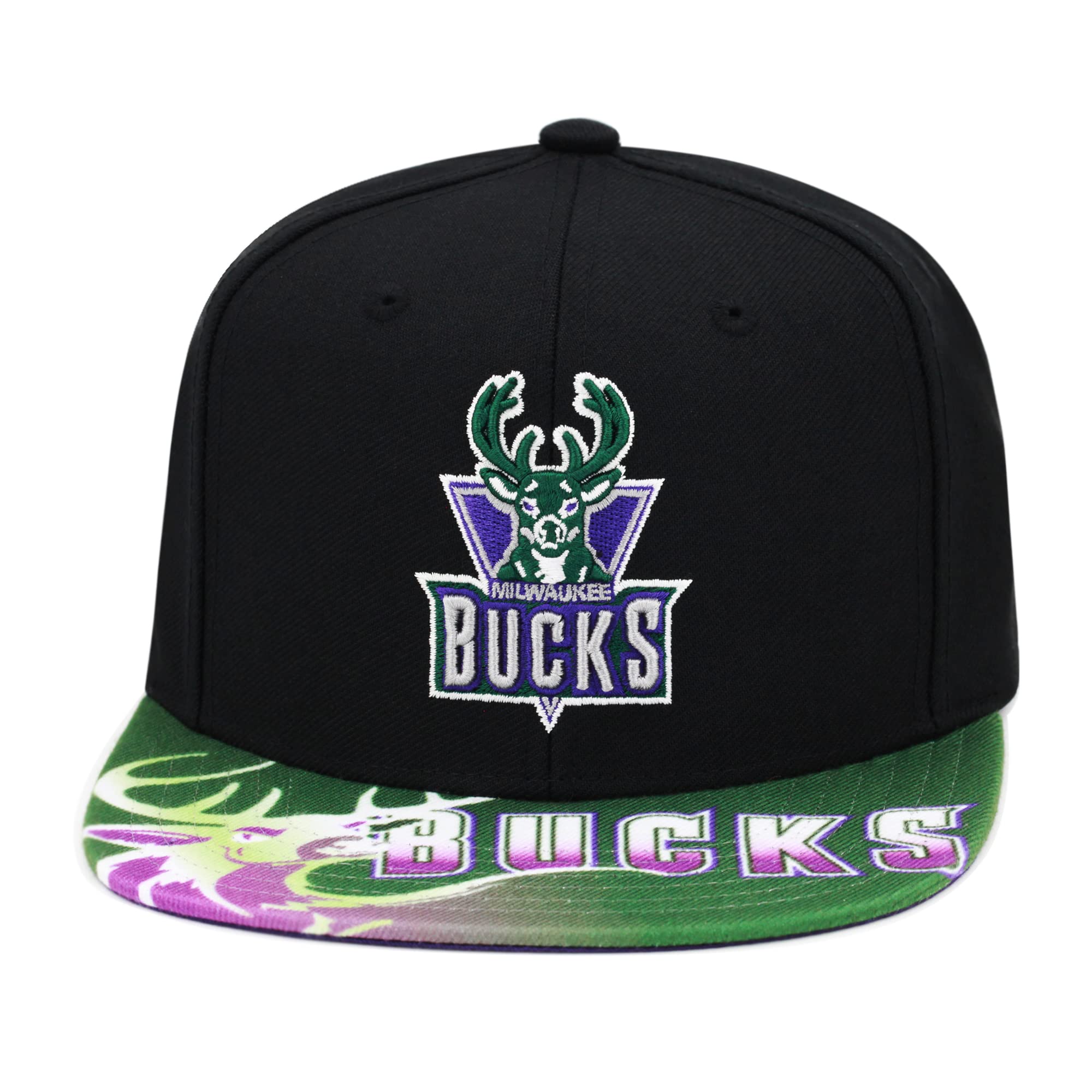 Mitchell & NessMilwaukee Bucks NBA Swingman Pop Snapback Hat Adjustable Cap - Black