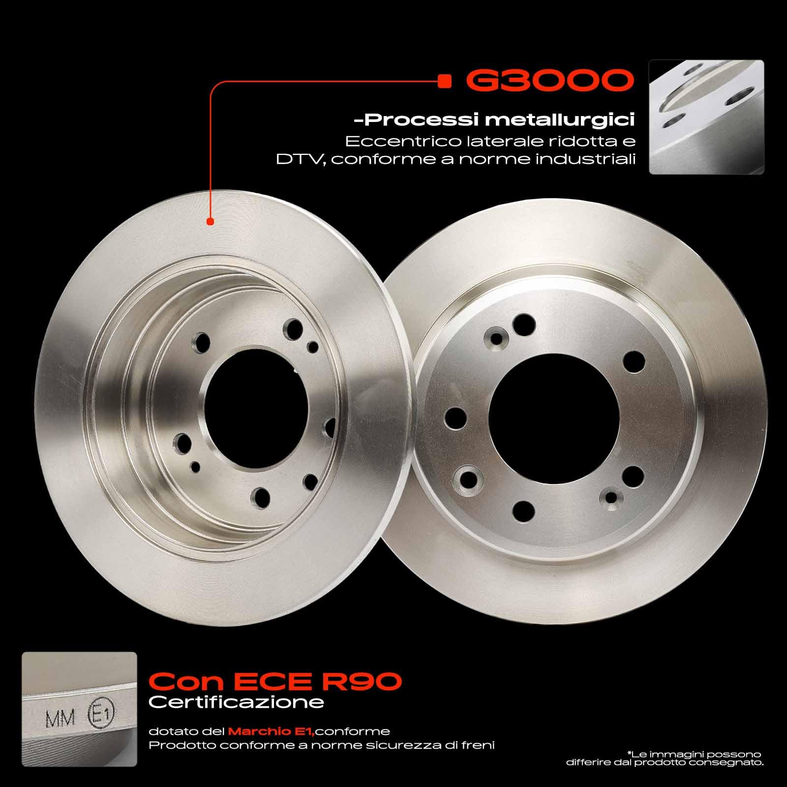 Frankberg Set di dischi freno incl. 2x Dischi Freno Posteriore Pieno Diametro262mm Compatibile con i30 FD Sportage SL Cee'D Compatto ED Pro Cee'D ED Replace# 584111H300