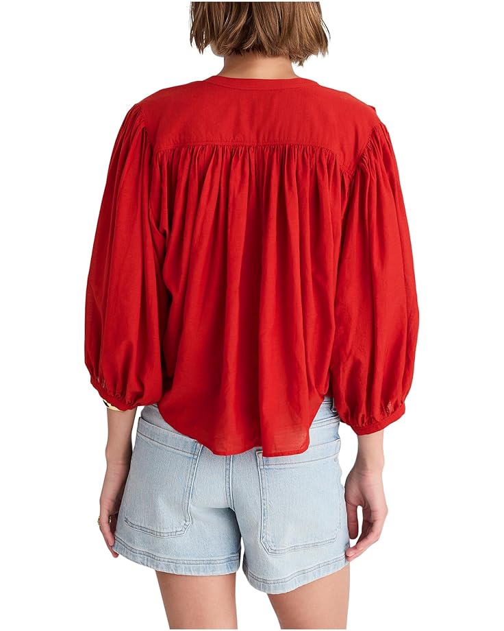 Madewell Shirred Crewneck Button-Up Top - #3 of 4