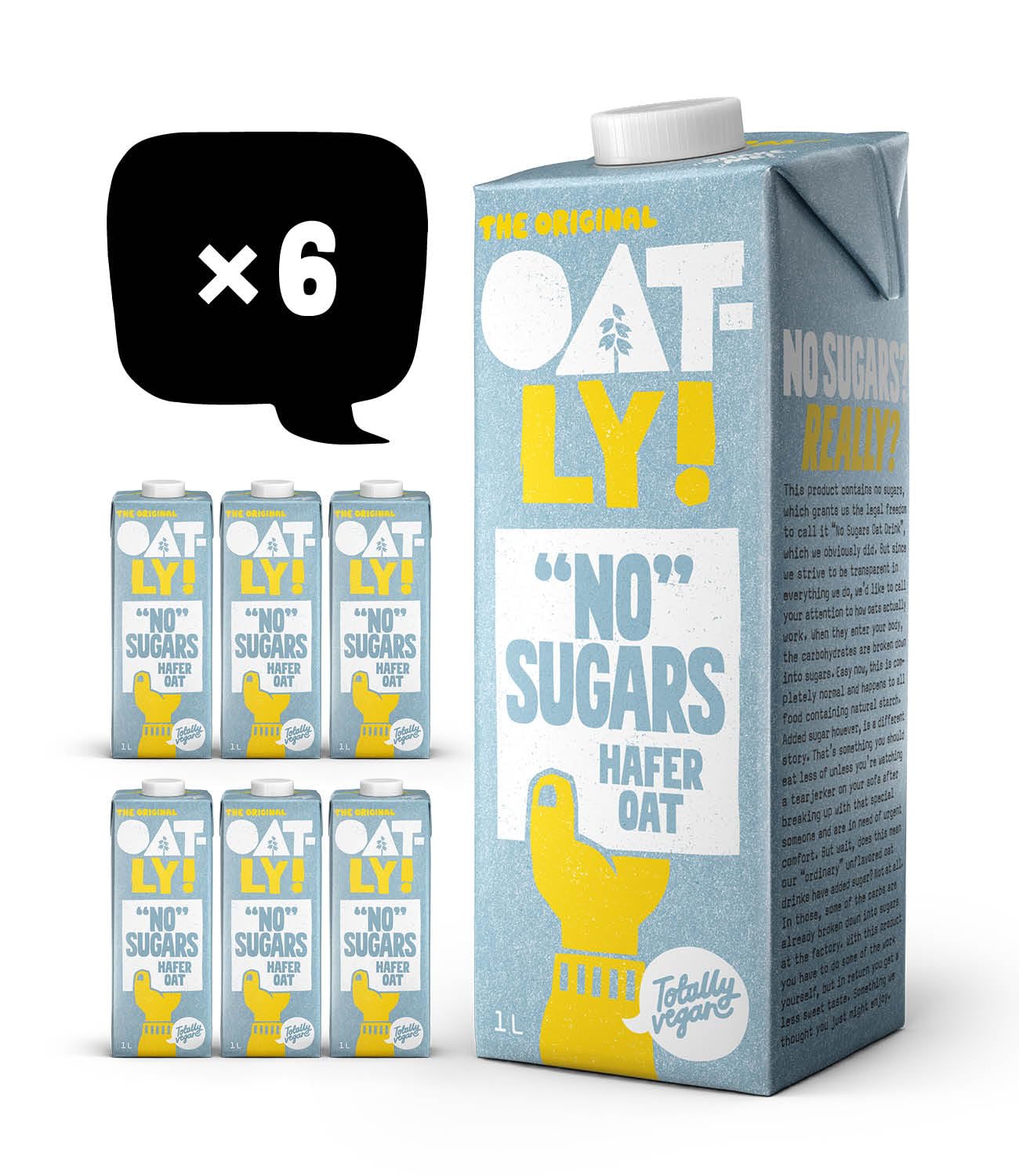 Oatly Haferdrink "No Sugar" - Packung mit 6 (6 x 1 Liter)