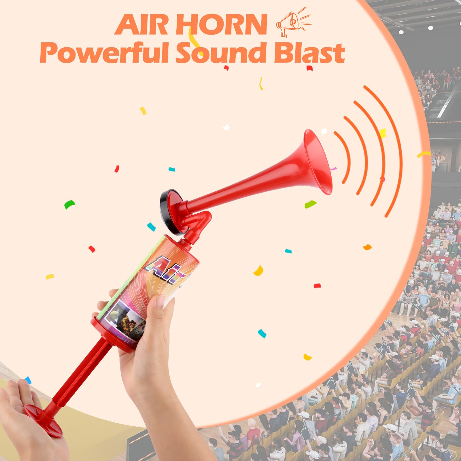 Corne De Supporter à Air Manuel : Trompette Stade 110 DB Pour Matchs De Foot, Fêtes, événements