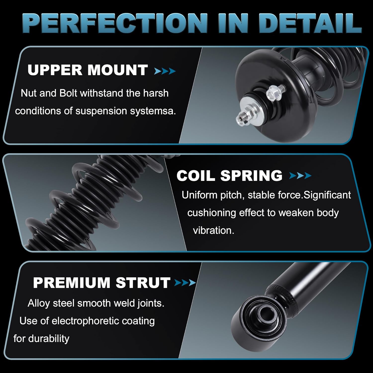 Rear Struts Complete Assembly Pair Compatible for 2003-2007 Honda Accord 2004-2008 ACURA TL Coil Spring Shock Absorbers