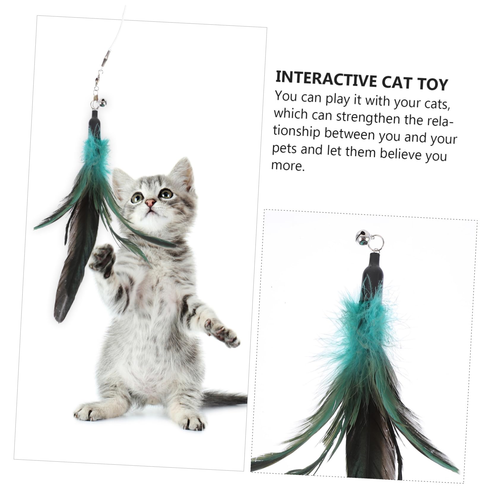 Happyyami 24stücke Teiliges Katzenspielzeug-Set Mit Katzenangel Und Wechselbaren Köpfen Interaktives Spielzeug Für Aktive Katzen Aus Weichem Material Fördert Spiel Und Bewegung
