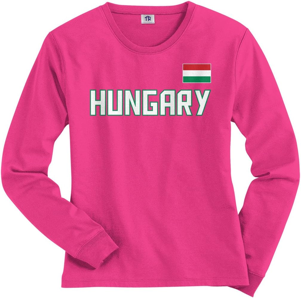 Threadrock Women's Hungary National Pride Long Sleeve T-Shirt