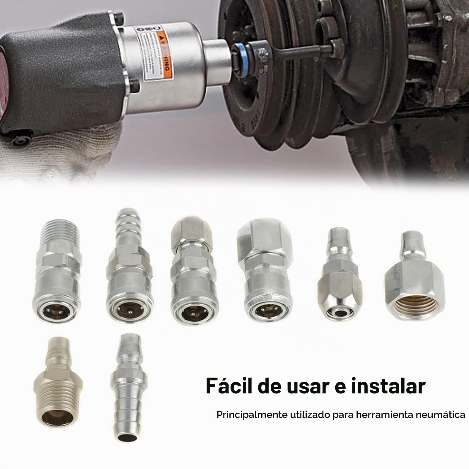 8 piezas de manguera de aire de conexión rápida de 1/2" BSP accesorios conectores de acoplador de manguera compresor de aire neumático enchufe rosca macho hembra
