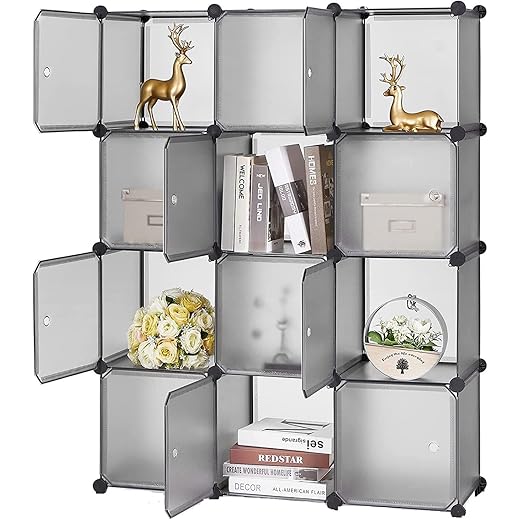 Portable Closet Wardrobe Cube - Black Transparent