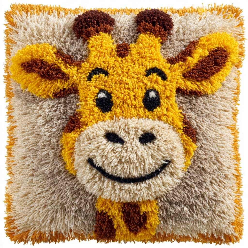 WallustrioaW Latch Hook Cushion Kits,Animal Giraffe