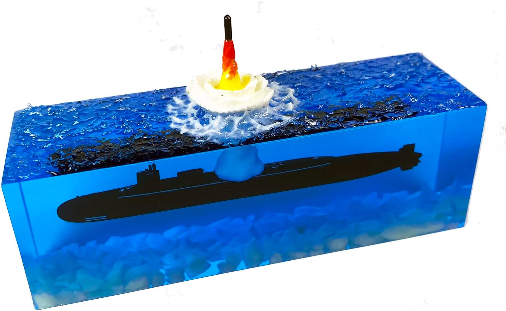 Warp United Cinnabar Tide 1/2000 SSBN Ohio Class Nuclear Submarine Launching SLBM Missile Diorama Model