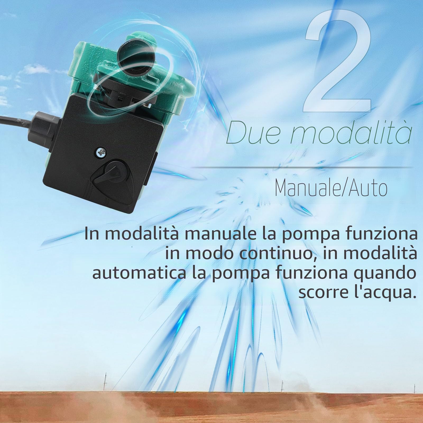 Pompa di circolazione, RS15/9, 125W, Max Portata 9m, Portata max 1.8m³/h, NPT 3/4 ingresso/uscita, Pompa di riscaldamento in alluminio verde