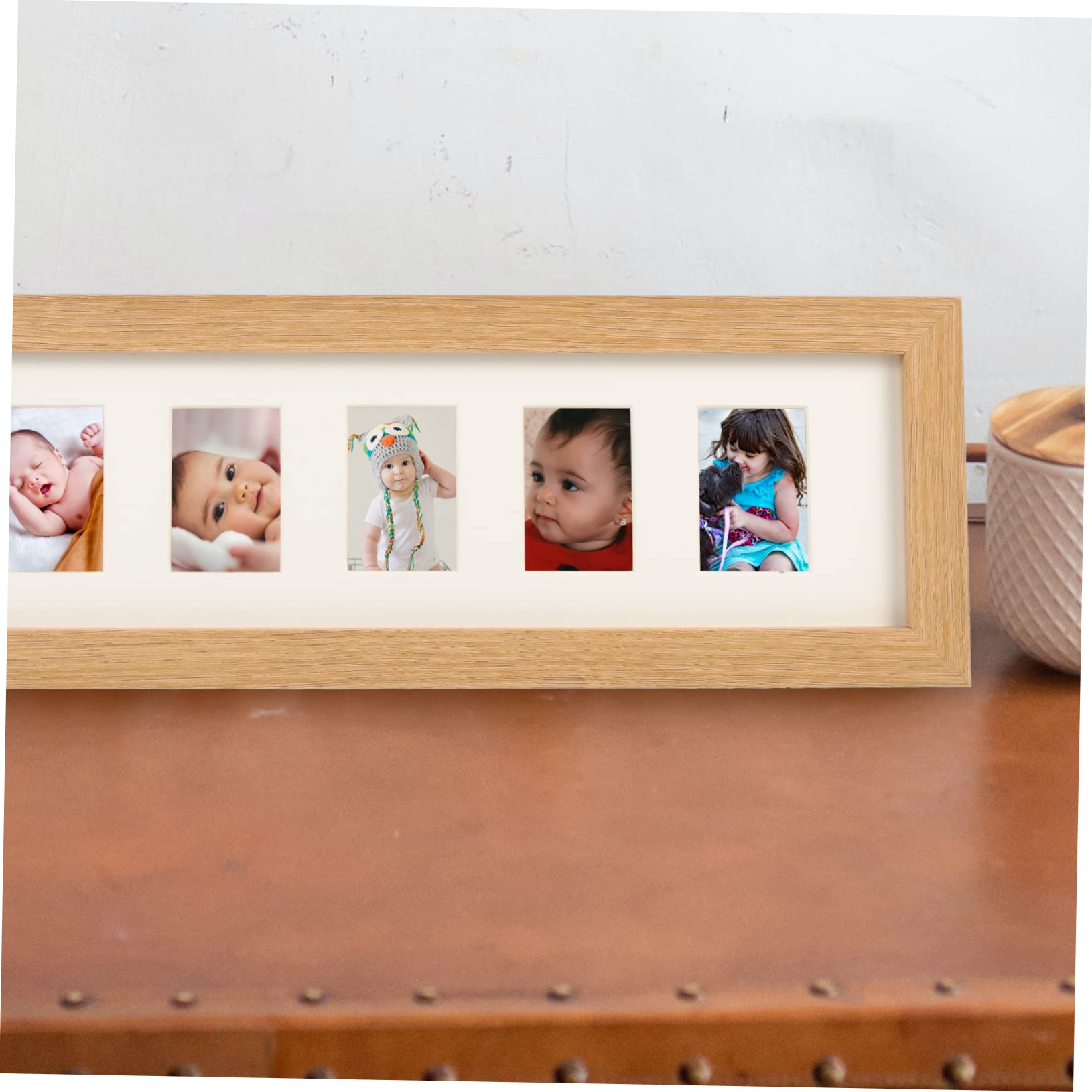 ibasenice 2pcs First Year Picture Frame Wooden Photo Display Home Decor Baby Memory