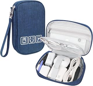 Skycase Electronic Organizer, Travel Cable Organizer Bag Pouch, All-in-One Portable Electronic Accessories Carry Case for Cables, Chargers, USB, Earphones, Portable Hard Drives, Power Banks, Blue