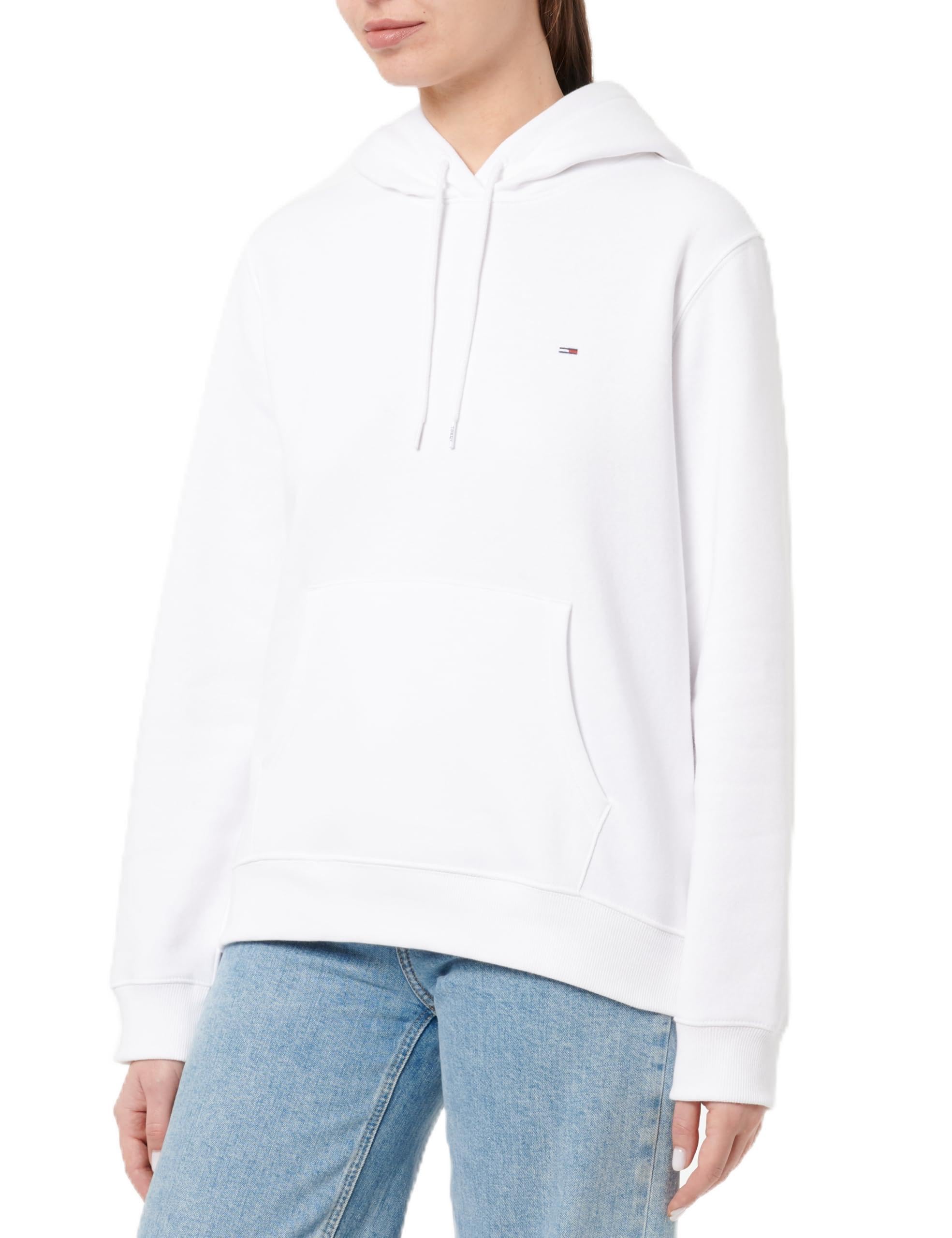 Tommy Jeans Women’s Regular Fit Flag Hoodie, White (White), S