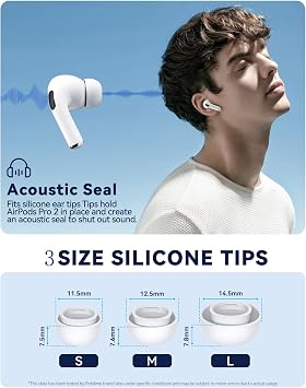 AirPods Pro & AirPods Pro 2. Nesil için 3 Çift Yedek Kulak Uçları, Gürültü Azaltma Delikli Silikon Kulak Ucu Ağrısı Yok, Kaymaz Yumuşak Kulak Uçları Airpods Pro/Pro 2 ile Uyumlu (Boyutlar