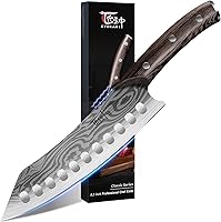 Vista 9 de Nakiri - Cuchillo de chef de 7.2 pulgadas, cuchillo de cocina de verduras de estilo japonés, afilado para corte de precisión, patrón de damasco