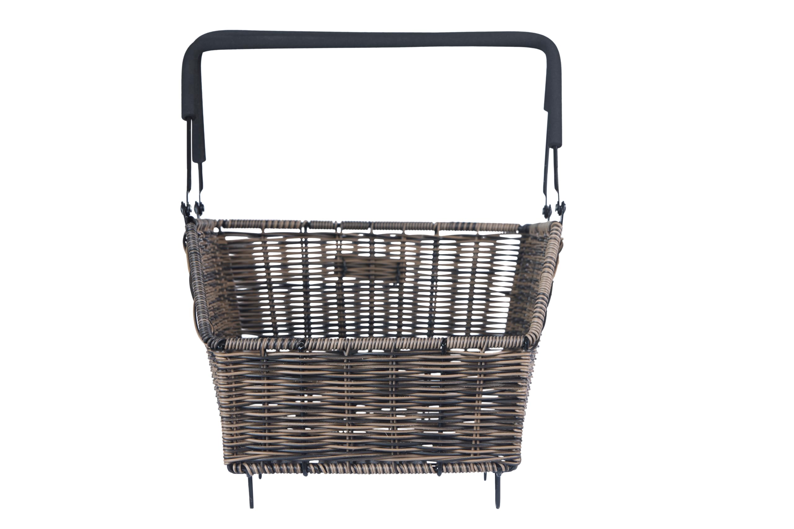 Basil Cento Fahrradkorb – Hinterrad – Multi-System – Rattan Look – wetterfest – 22 Liter – Braun