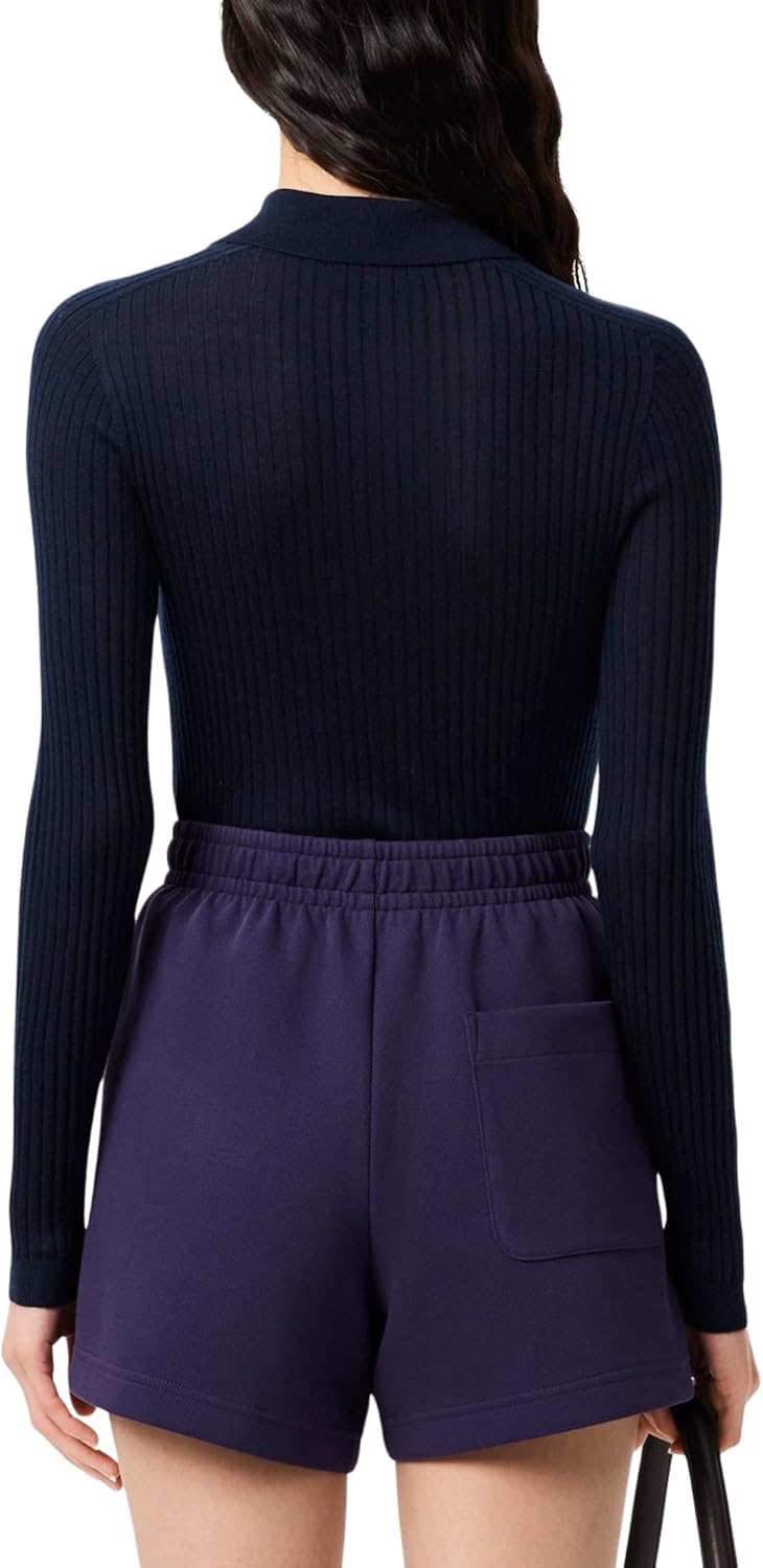 Lacoste Women's 100% Wool Long Sleeve Polo Sweater