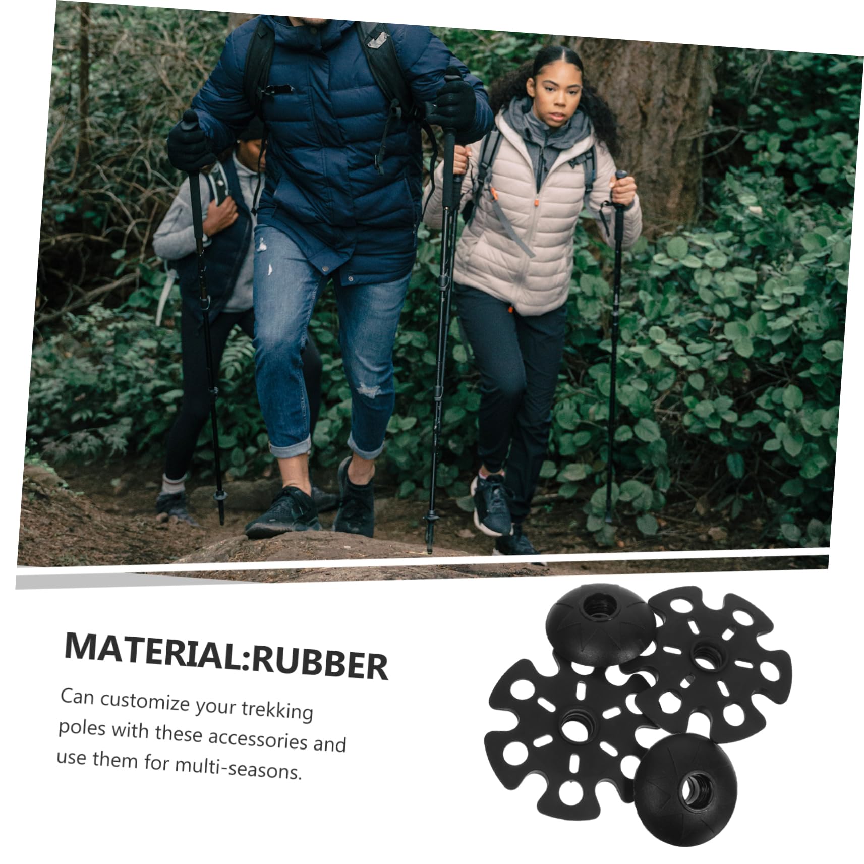 UKCOCO 4 pièces Embouts Rondes Antidérapants pour Bâtons de Randonnée Accessoires Trekking avec Protection Boue et Neige pour Randonnée Marche Routes Glissantes et Neigeuses