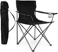 Vista 1 de HaSteeL Silla de Camping, Silla Plegable Extra Grande para Adultos, Silla de Campamento Plegable con Portavasos, Portátil para Pesca al Aire Libre