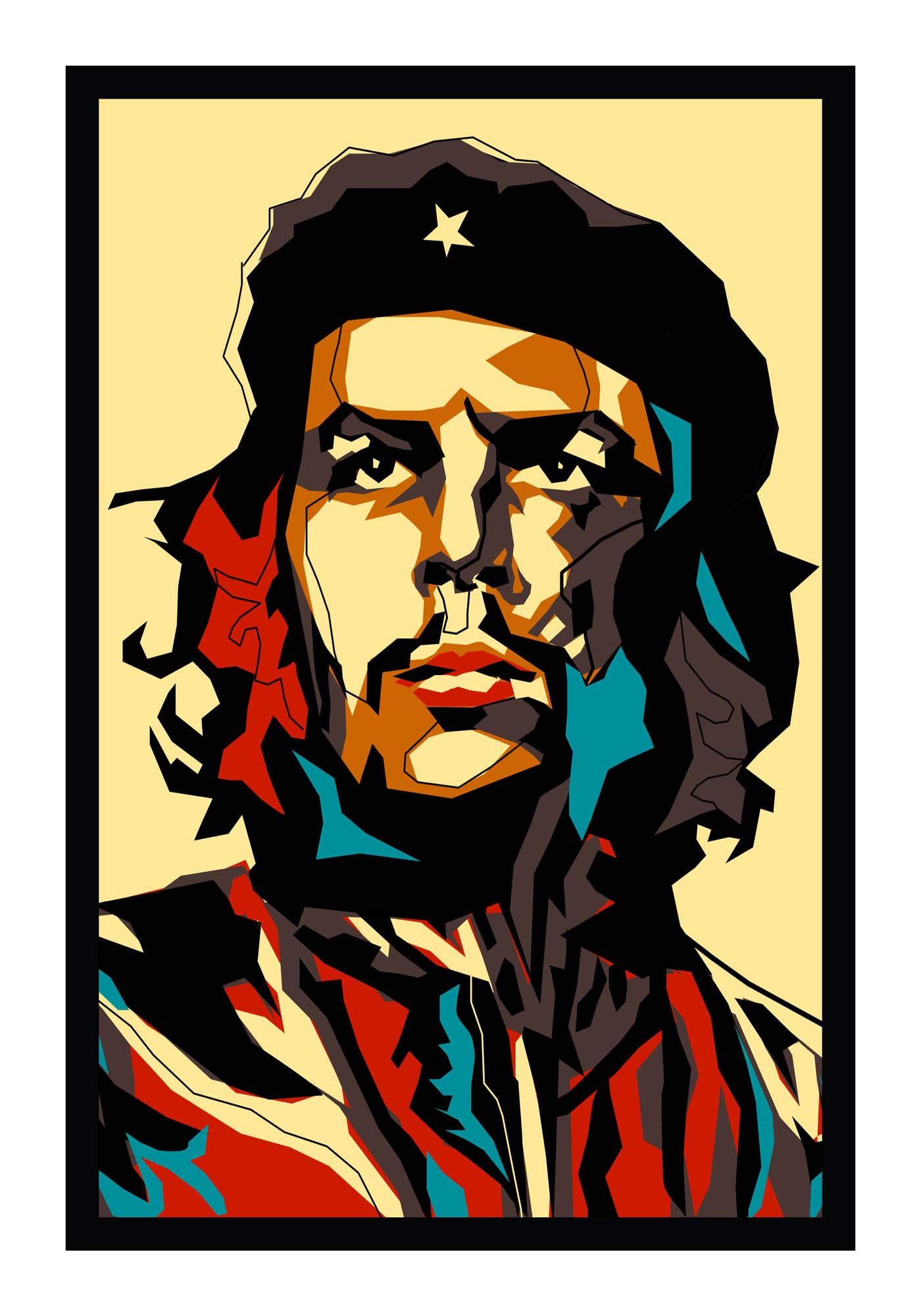 HK PRINTS Che Guevara Poster with FRAME (14X20 Inch, Synthetic Wood, Without Glass) F-4 : Amazon.in: Home & Kitchen