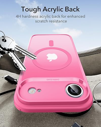 Vista 833 de ESR Funda para iPhone 15 Pro Max, compatible con MagSafe, de grado militar, negro transparente