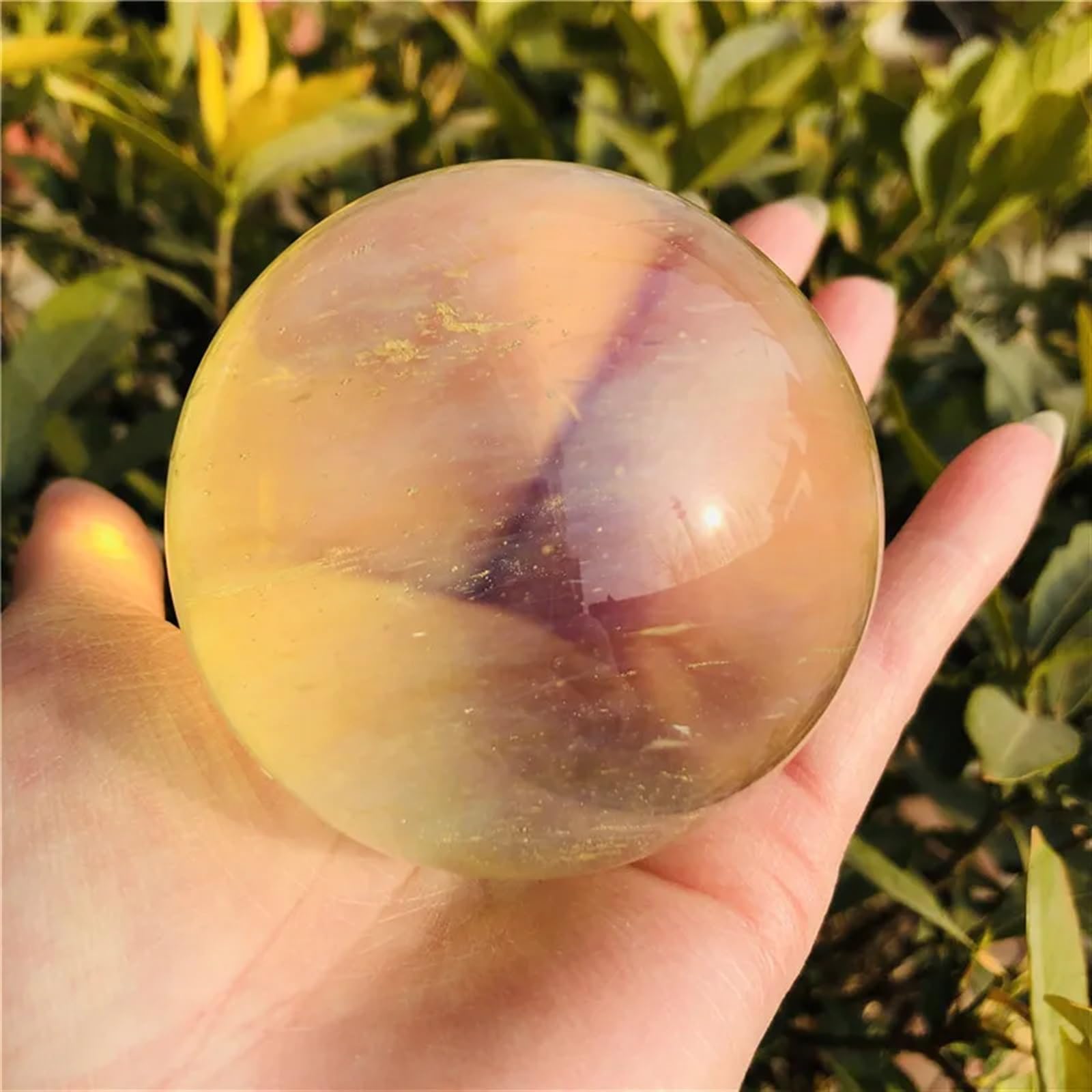 KCDFDVJFBM Stone Quartz Crystal Mixed Color Fused Ball Living Room Decoration Gift(Light Yellow,5-6cm)