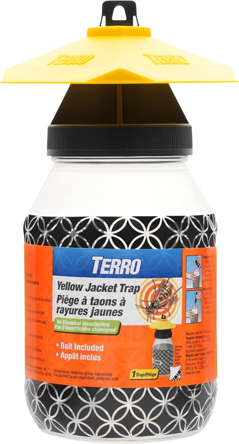 TERRO Outdoor Yellow Jacket Trap with Bait - Easy to Use - T362 - No Chemical In