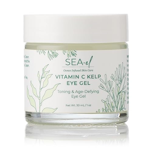 Sea-el Vitamina C Kelp Gel tonificante y antiedad para el cuidado de la piel para hinchazón, bolsas debajo de los ojos y ojeras, refrescante brillo