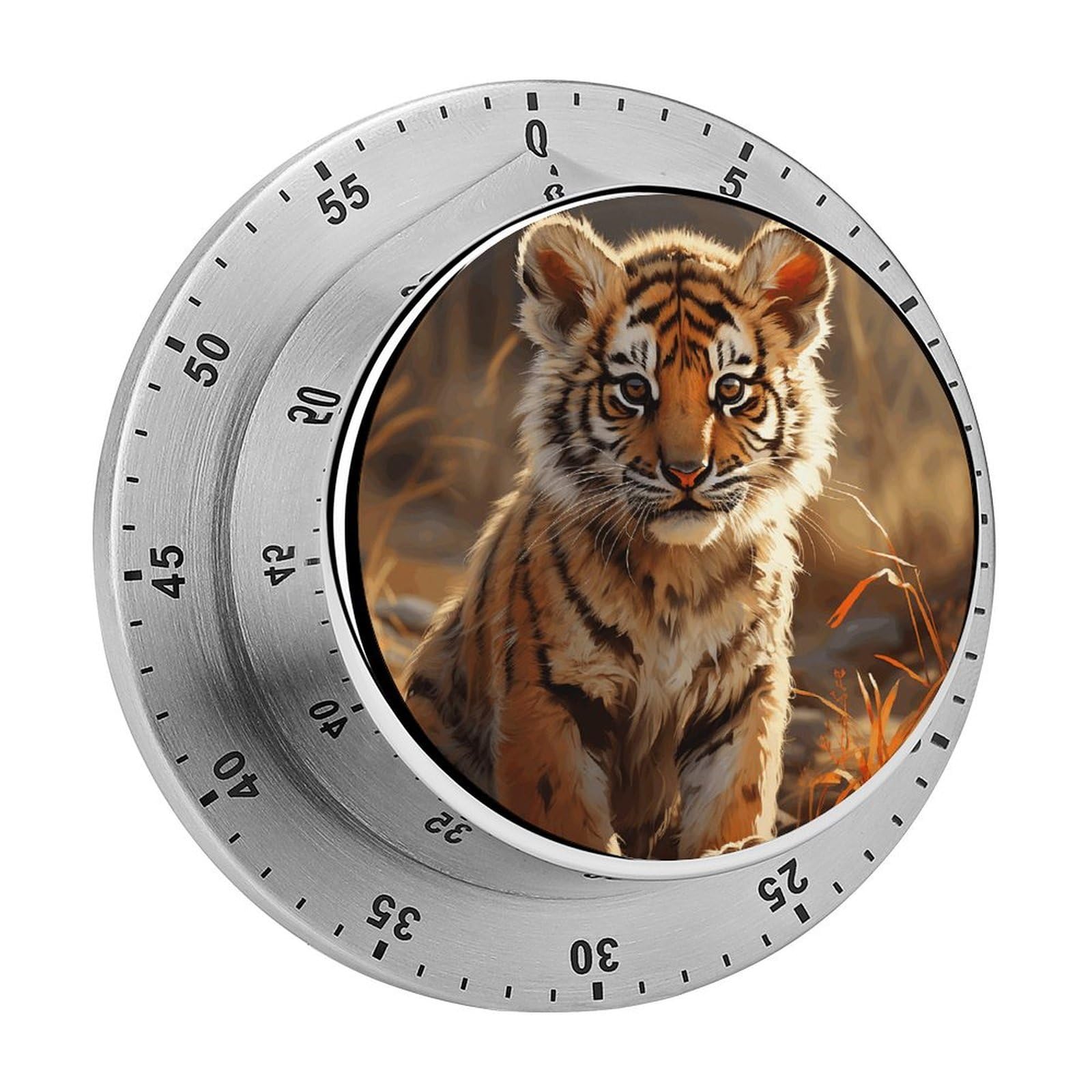 Small Tiger Kitchen Timers Magnetic Back Manual Countdown Timers for Classroom Home Gym Tanning