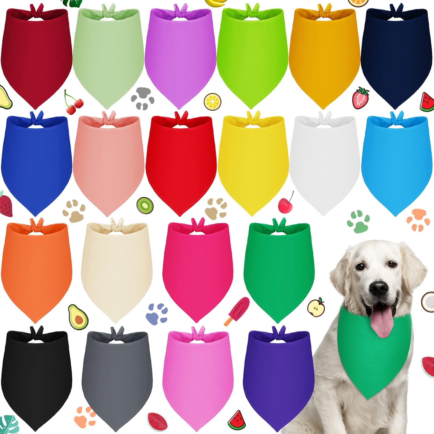 Saintrygo 20 Pcs Plain Dog Bandanas Bulk for Puppy Dogs Heat Transfer Adjustable Pet Bandanas Blank DIY Triangle Sublimation Washable Puppy Bibs Scarfs for Small Medium Large Pet(32 x 22 x 22 Inches)