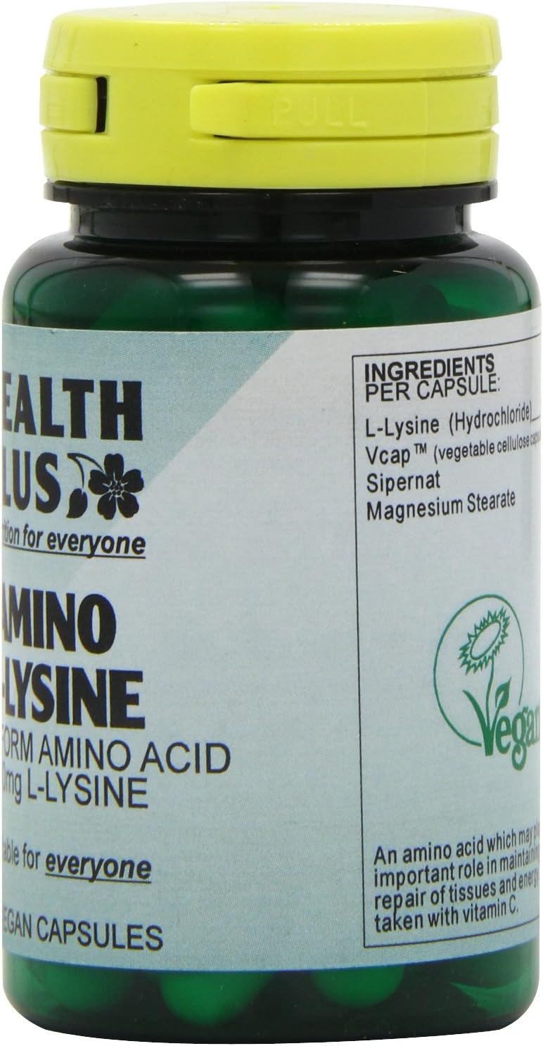 Health Plus Amino L-Lysine 60 Vegan Capsules - Dolphin Fitness - View #14