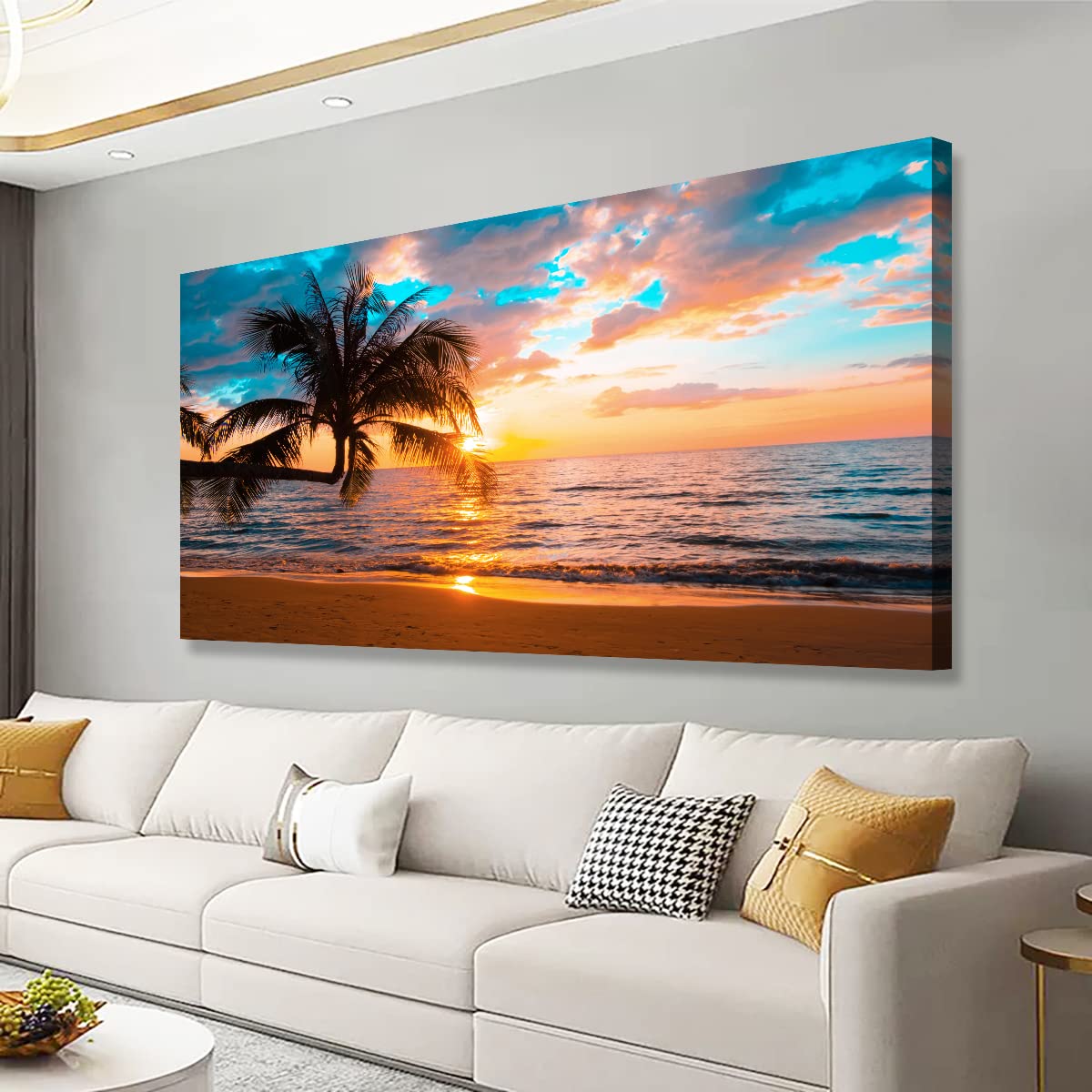 Beach seascape Pictures Canvas Wall Art for Living room Bedroom or ...