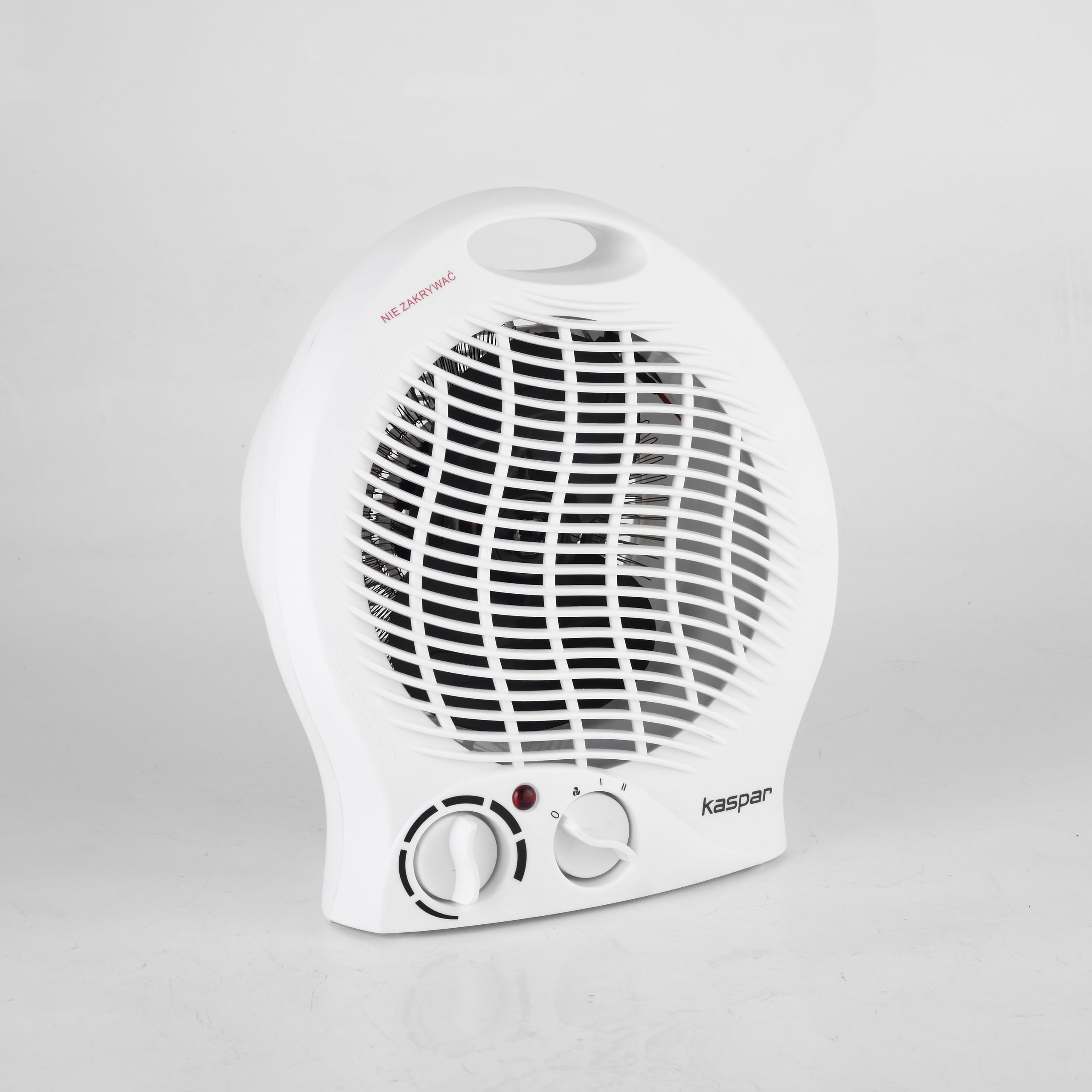 KASPAR Termowentylator, mały, kompaktowy wentylator termiczny, grzejnik elektryczny, 1000 W, 2000 W, z funkcją wentylatora, termostat, zabezpieczenie przed przegrzaniem, ogrzewanie elektryczne, 3