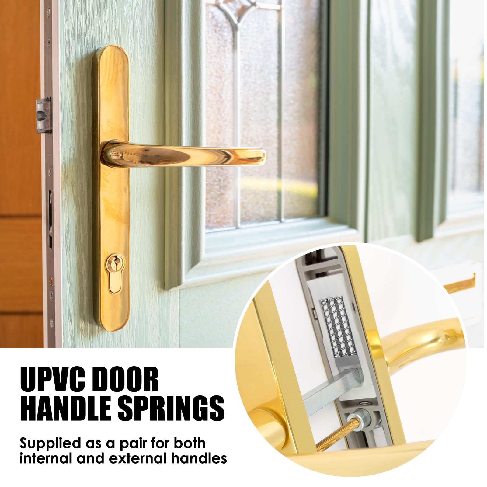 UPVC Home Doors UPVC Door Handle Springs Cassette Pair - Hoppe Compatible, Stops Sagging Handles, SHIELD HARDWARE Exterior Door Door Handles - Foto 7