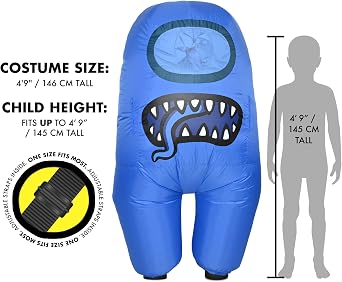 YuMe Official Among Us Toikido Toys Inflatable Kids Halloween Cosplay Costume for Children